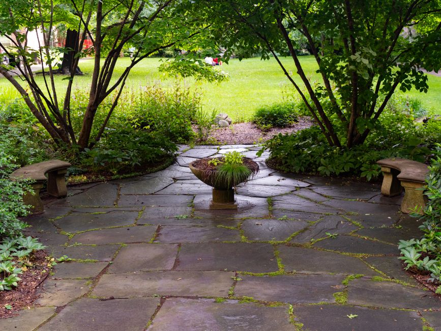 Beautiful stone patio installed by Exceptional Stone