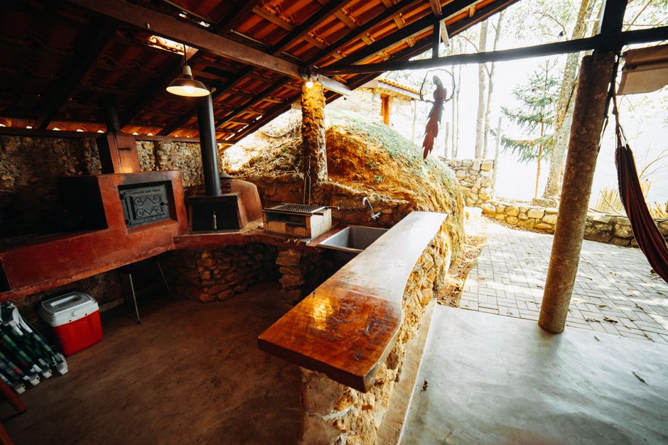 Stone outdoor kitchen